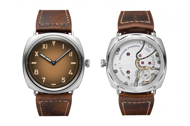 腕錶屬大尺寸的47mm鋼殼，搭載品牌自家製的P.3000手動上鏈機芯，並配上