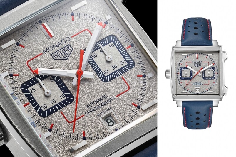 1990年代風格的第三款Monaco腕錶於今年七月在紐約登場，特點是灰色錶盤綴