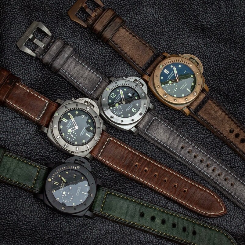 Panerai腕錶有著簡約的設計，卻神奇地不單調，一換上錶帶就是另一模樣，腕錶
