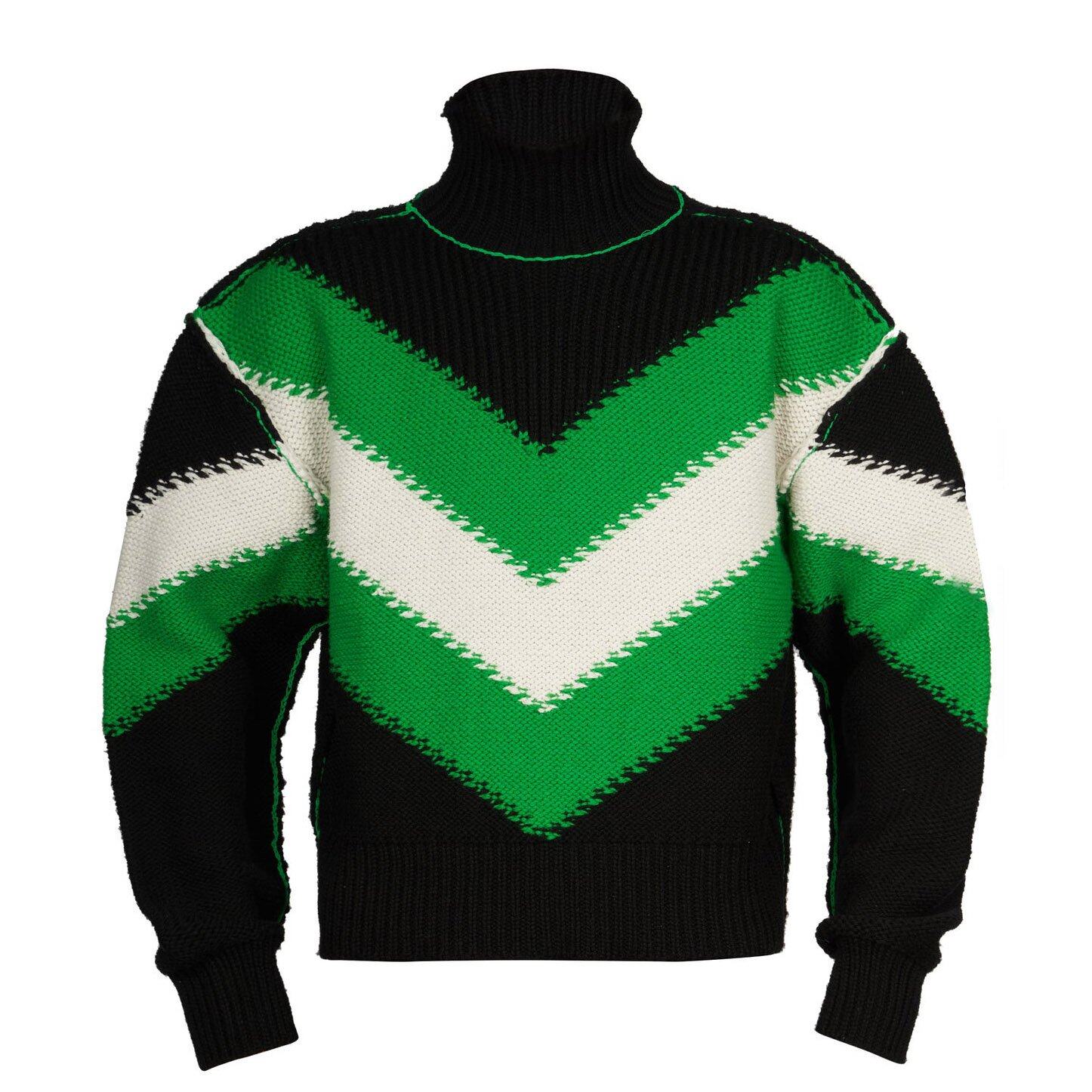 BOTTEGA VENETA Chevron-intarsia roll-neck sweater