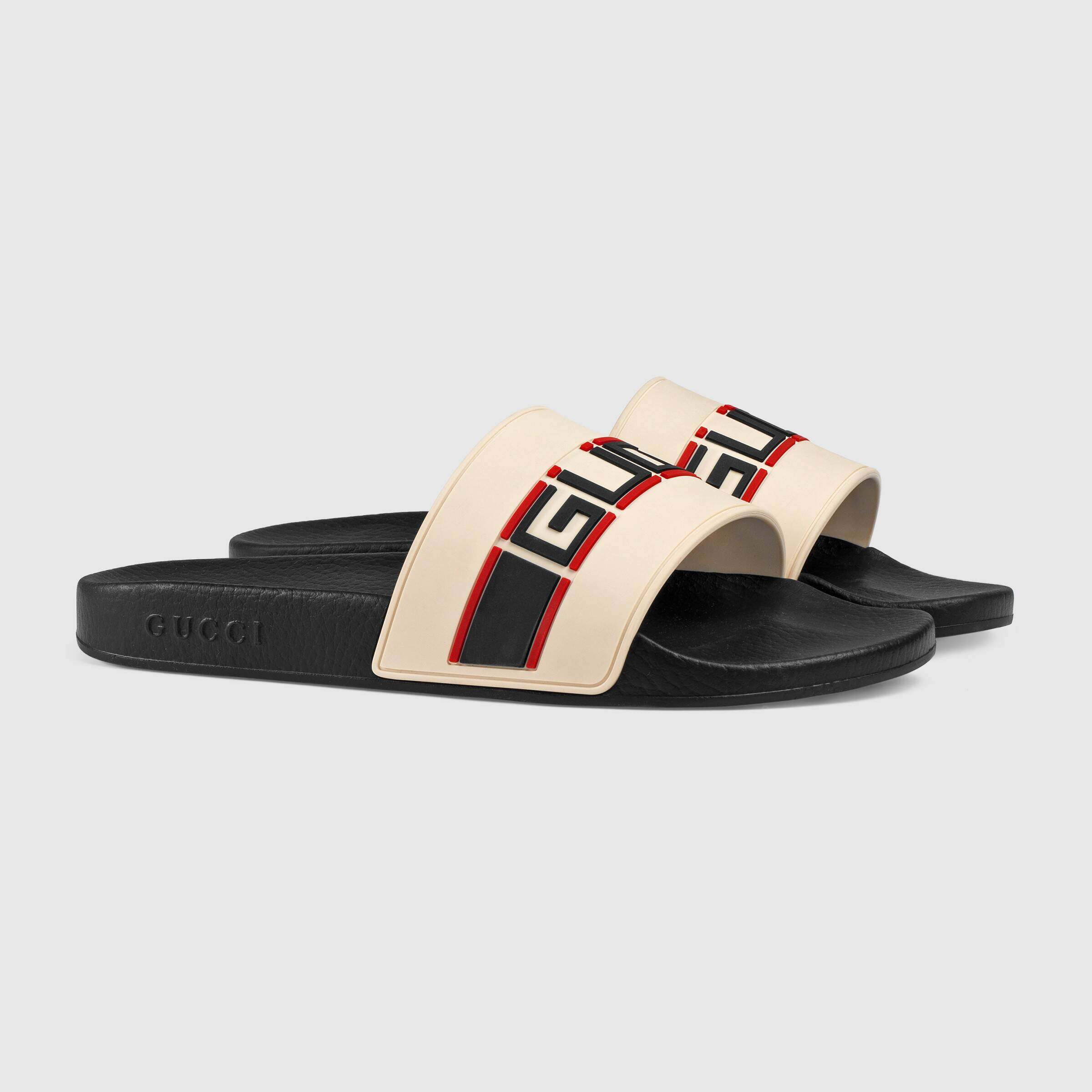 Gucci Stripe Rubber Slide Sandal Gucci Stripe Rubber Slide Sandal