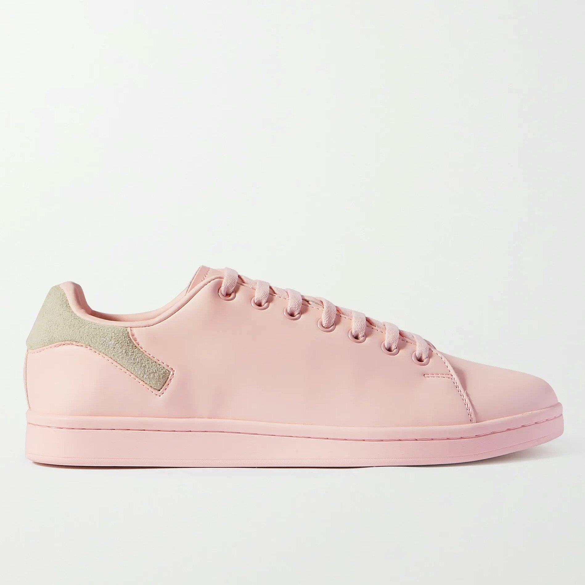 RAF SIMONS Orion Logo-Print Suede-Trimmed Faux Leather Sneakers