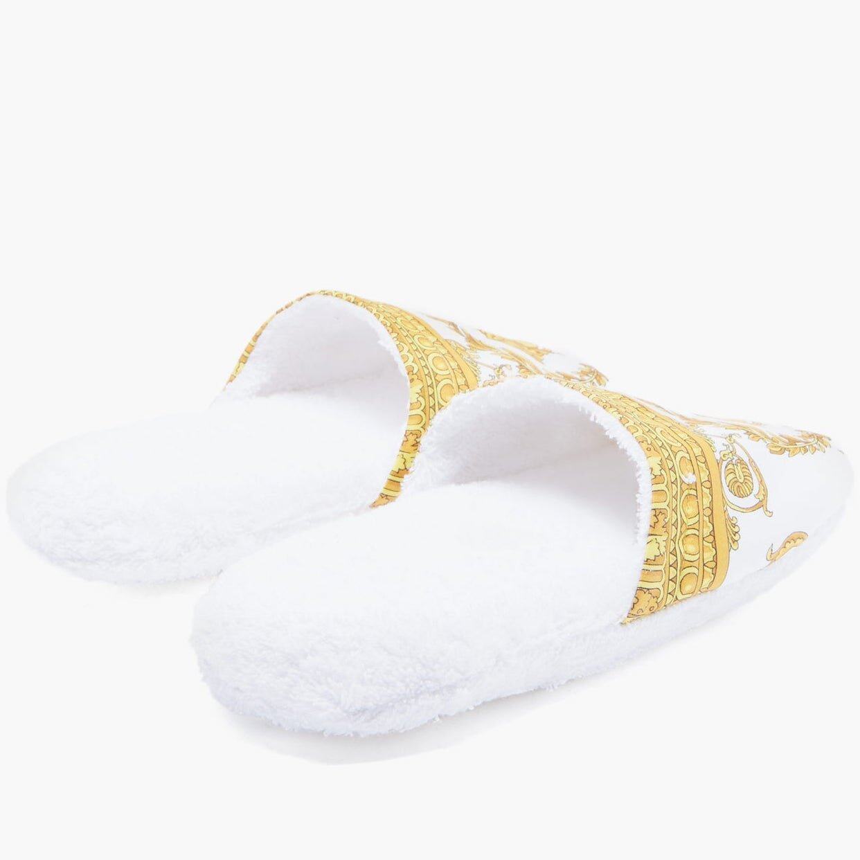VERSACE Baroque-print cotton-terry slippers VERSACE Baroque-print cotton-terry slippers
