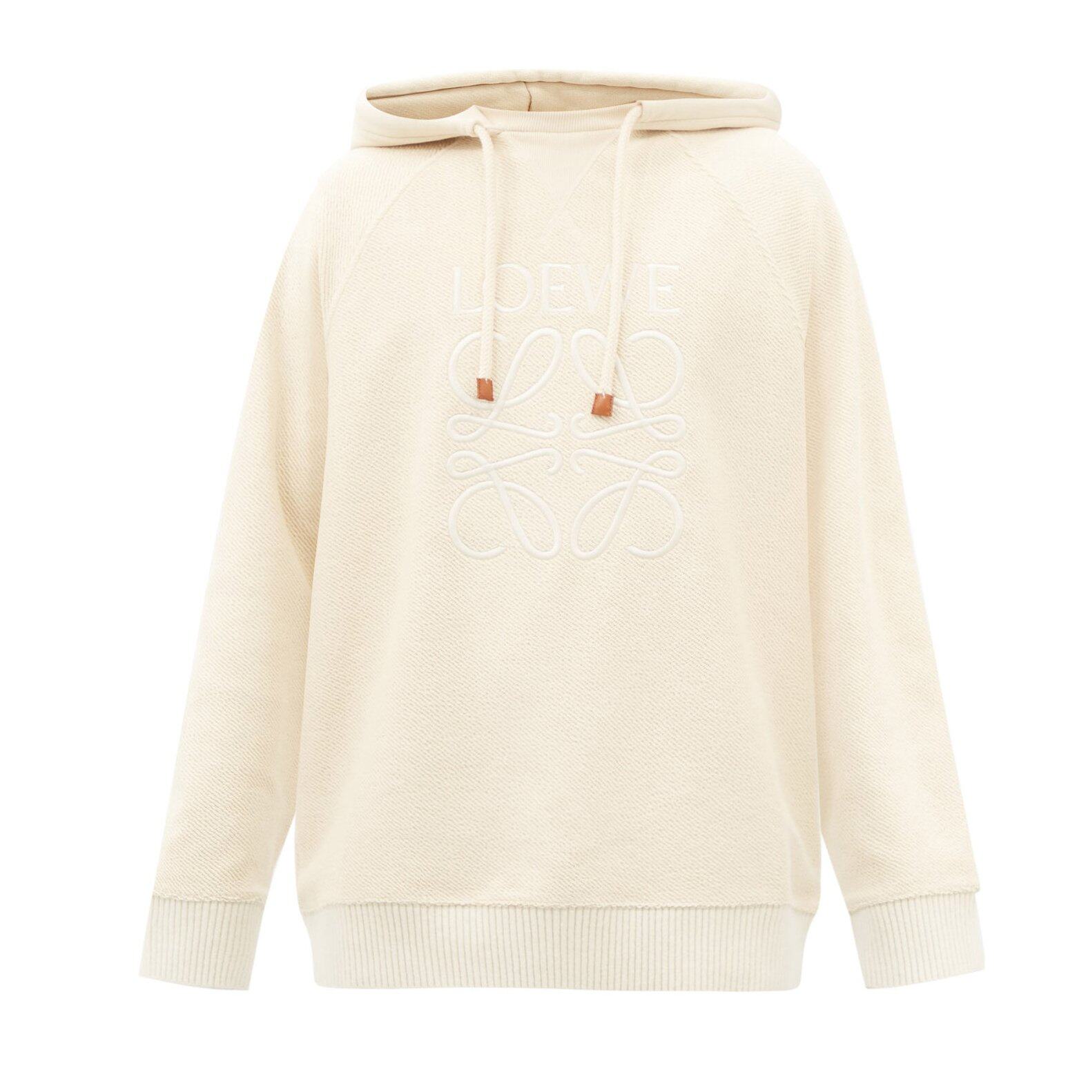 LOEWE Logo-embroidered cotton-jersey hooded sweatshirt LOEWE Logo-embroidered cotton-jersey hooded sweatshirt