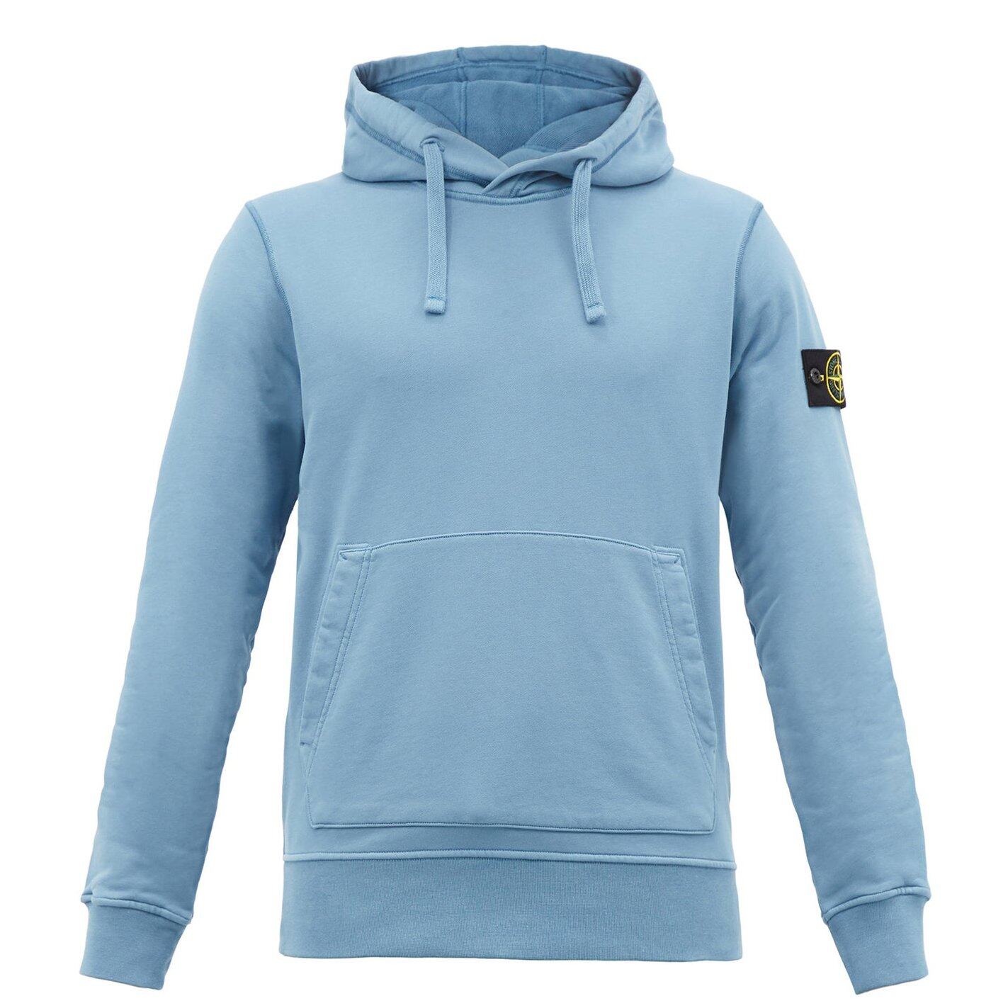 STONE ISLAND Logo-patch cotton-jersey hooded sweatshirt STONE ISLAND Logo-patch cotton-jersey hooded sweatshirt