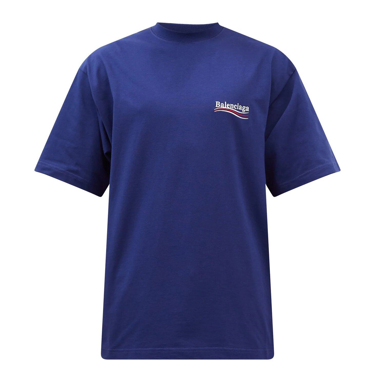 BALENCIAGA Logo-embroidered cotton-blend jersey T-shirt