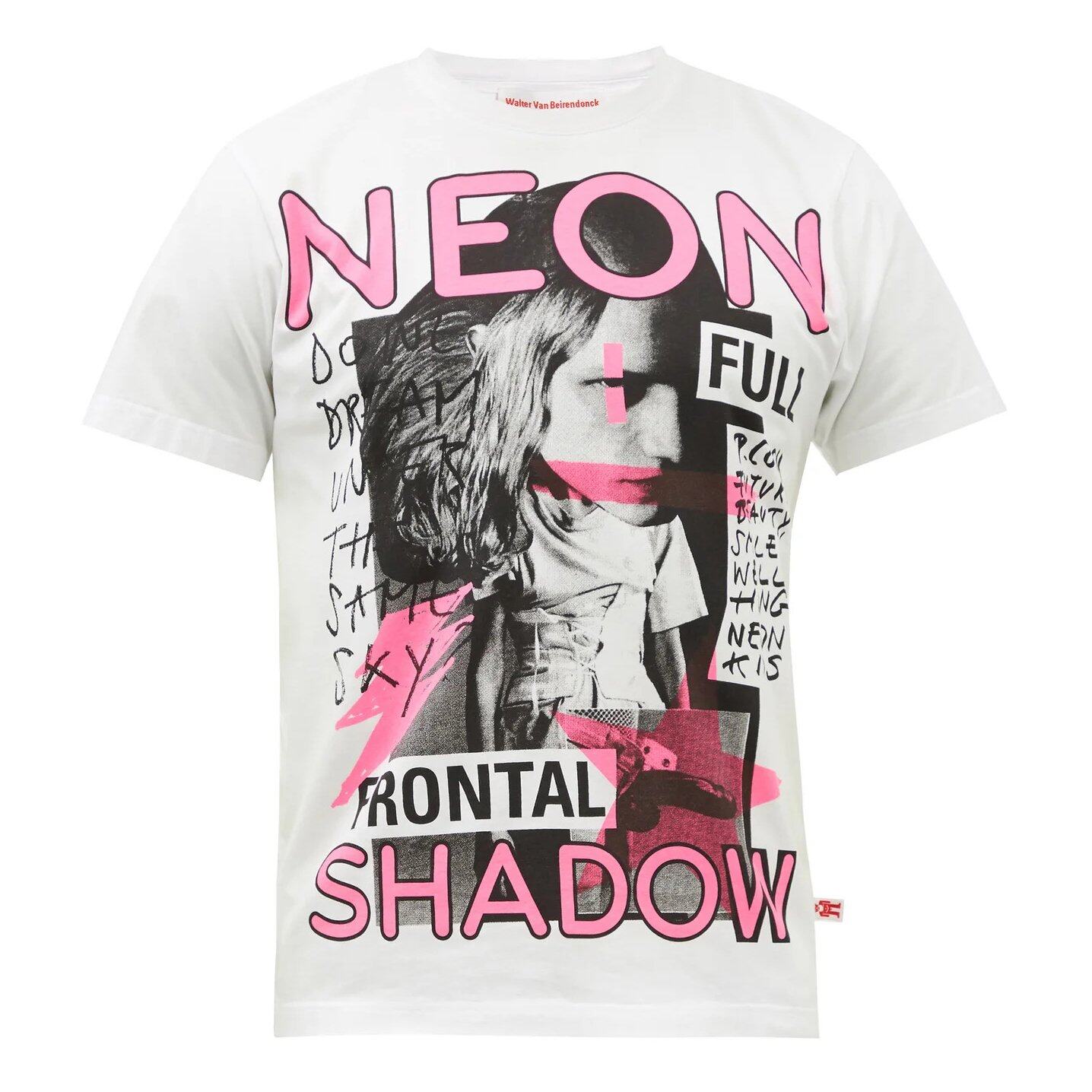 WALTER VAN BEIRENDONCK Neon Shadow-print cotton-jersey T-shirt