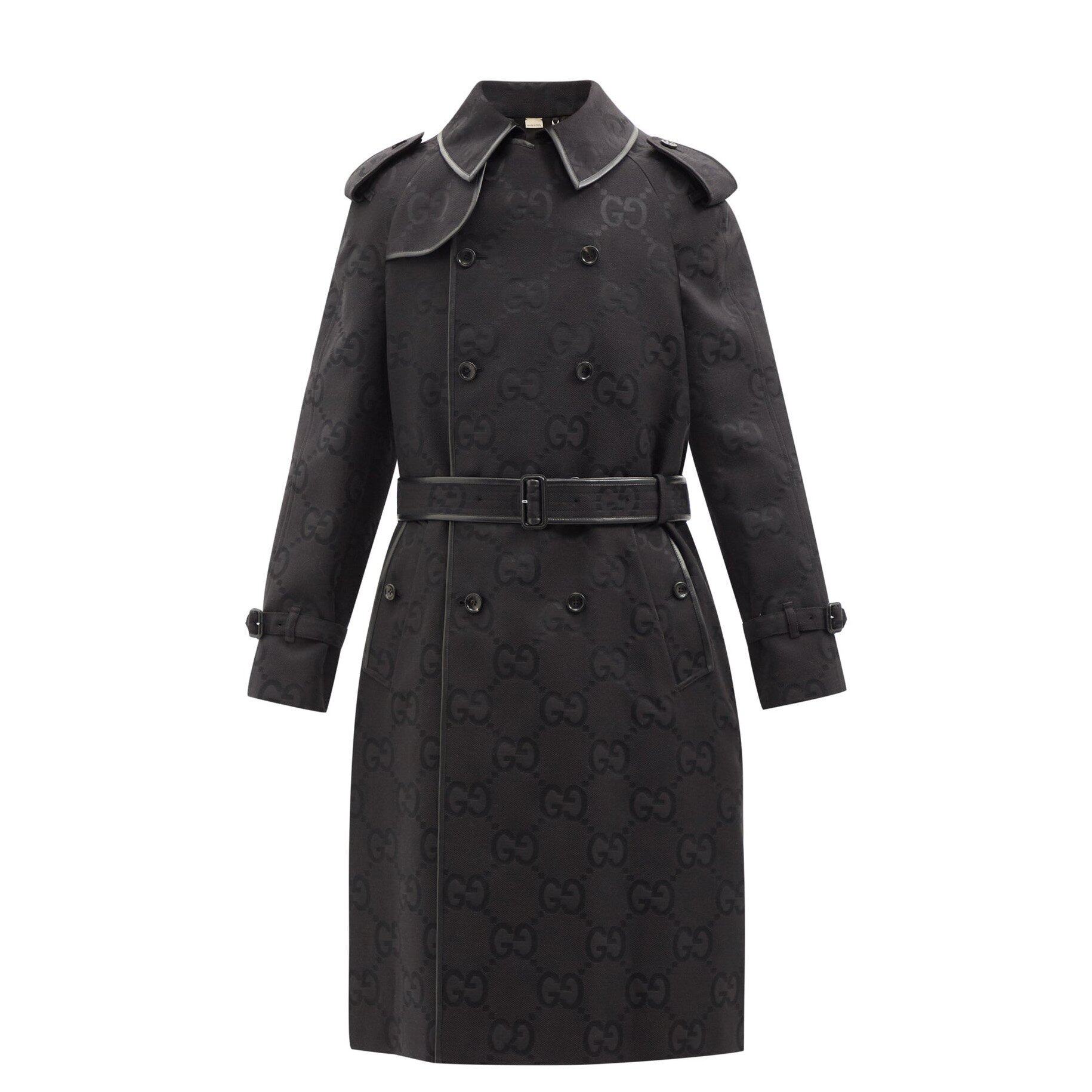 GUCCI Jumbo GG-jacquard canvas trench coat GUCCI Jumbo GG-jacquard canvas trench coat