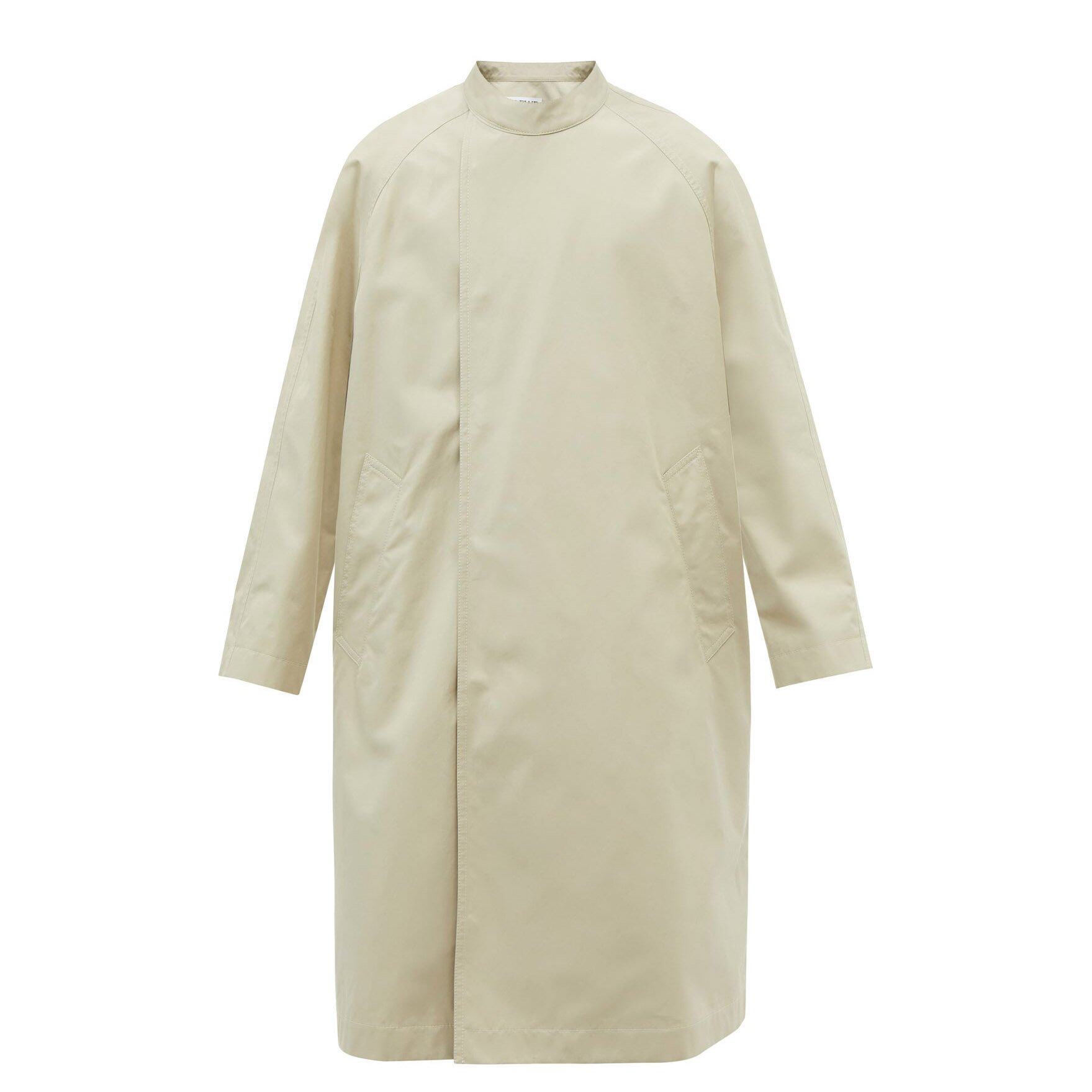 LOEWE Collarless cotton-canvas trench coat