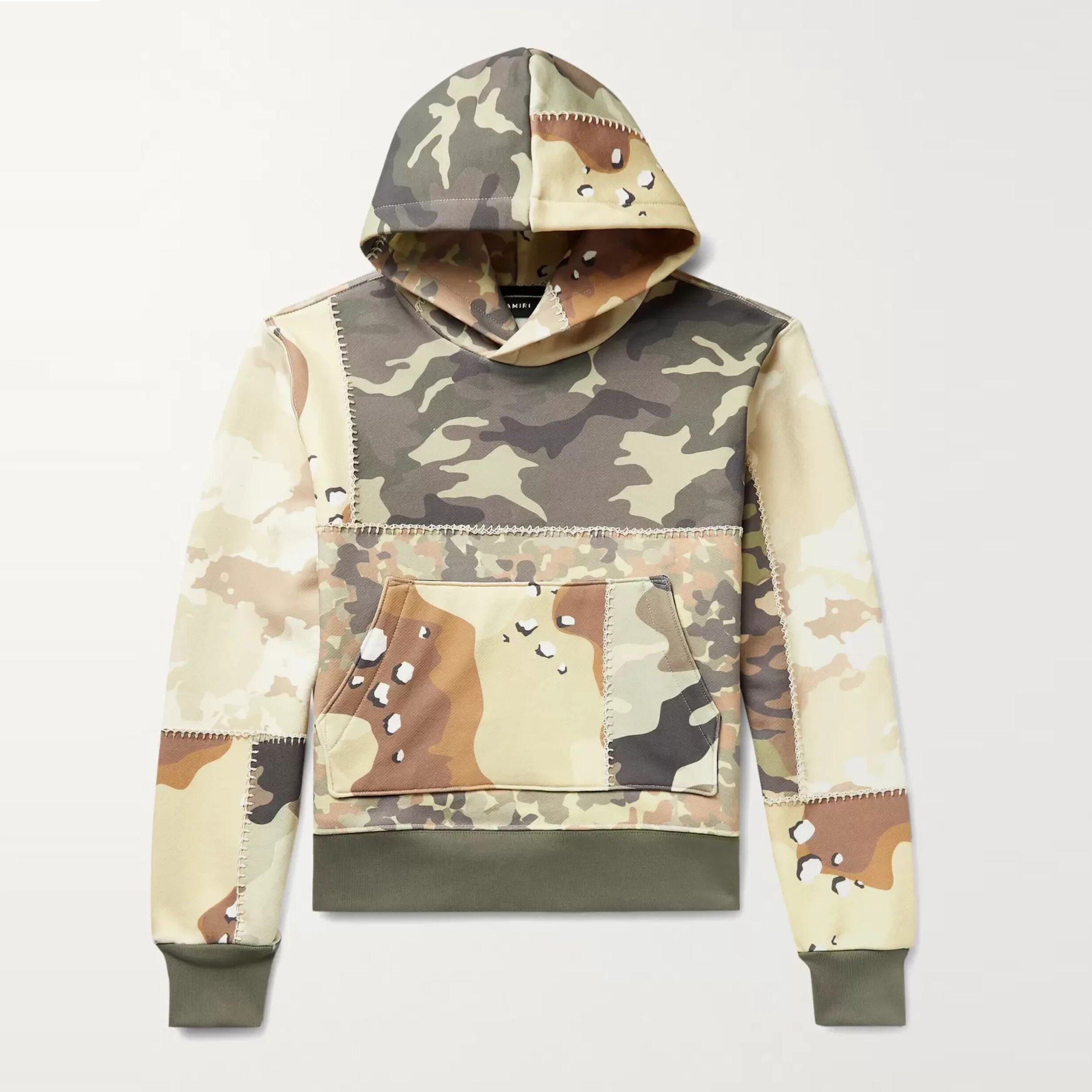 AMIRI Patchwork Camouflage-Print Loopback Cotton-Jersey Hoodie AMIRI Patchwork Camouflage-Print Loopback Cotton-Jersey Hoodie