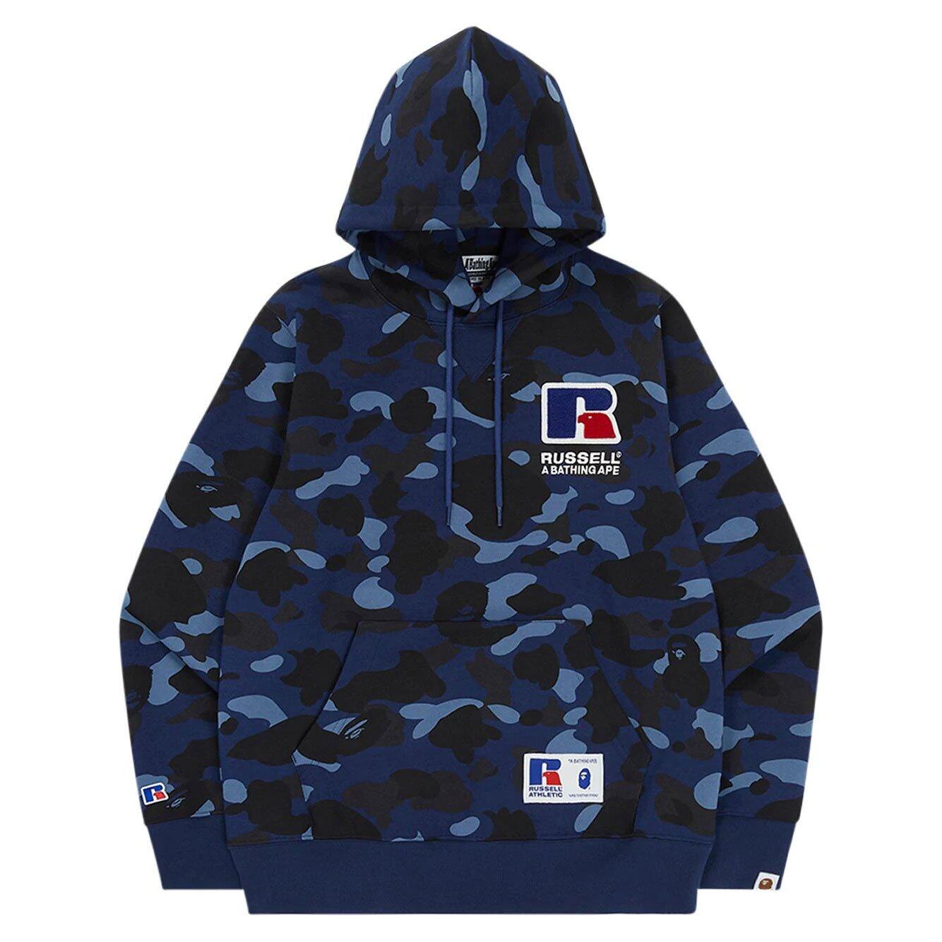 A BATHING APE x Russell Colour Camo College hoodie