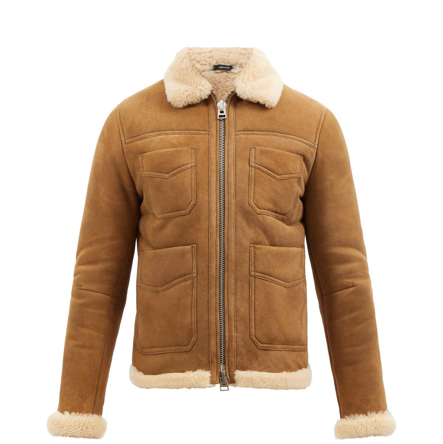 TOM FORD Zip-front shearling jacket