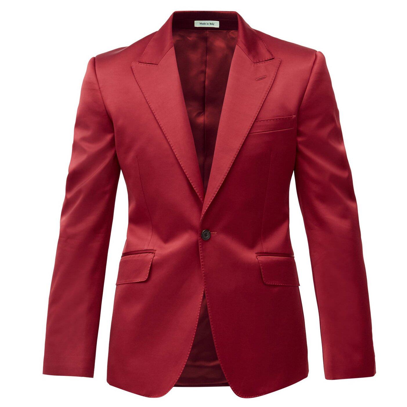 ALEXANDER MCQUEEN Single-breasted cotton-blend sateen suit jacket
