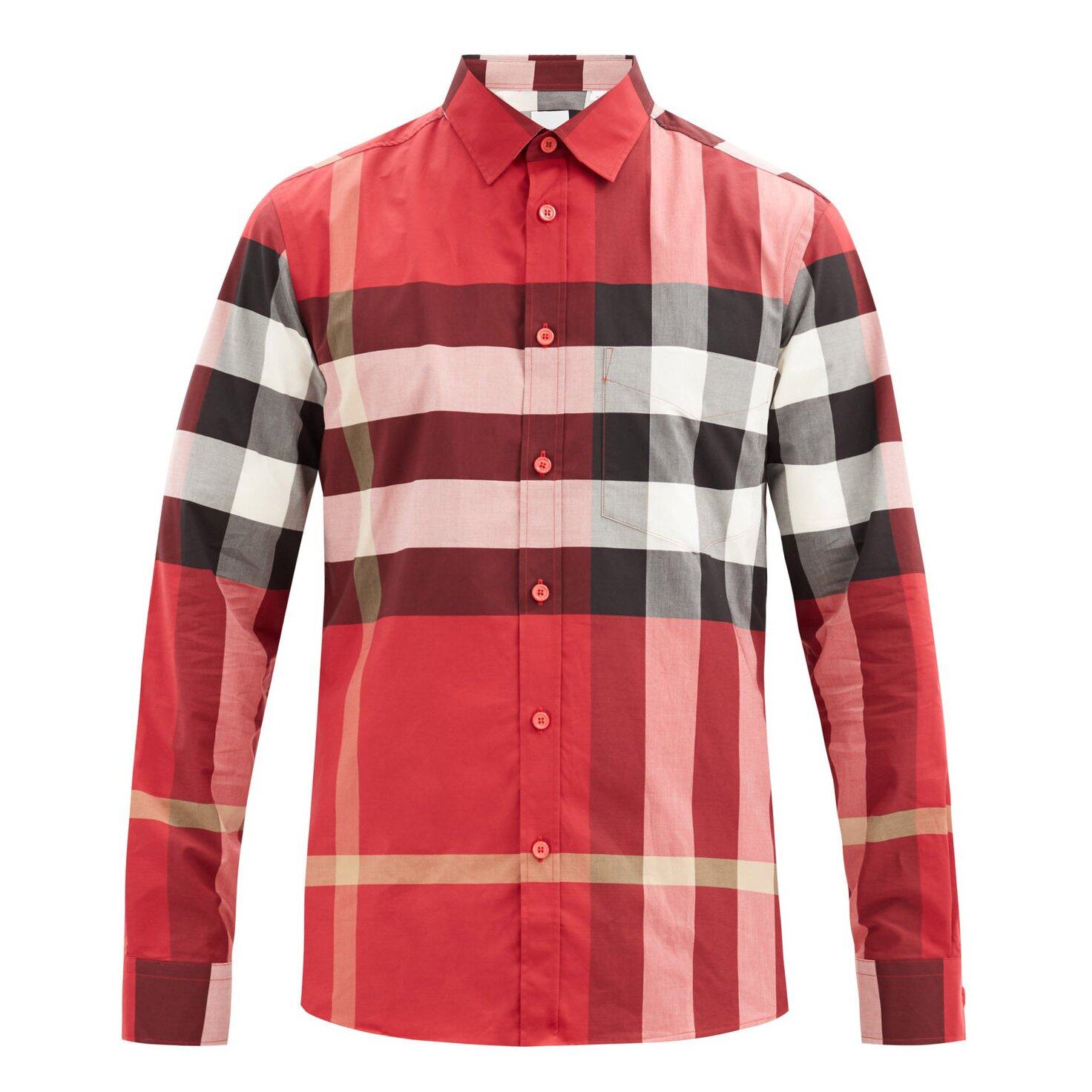 BURBERRY Somerton Nova-check cotton-blend poplin shirt
