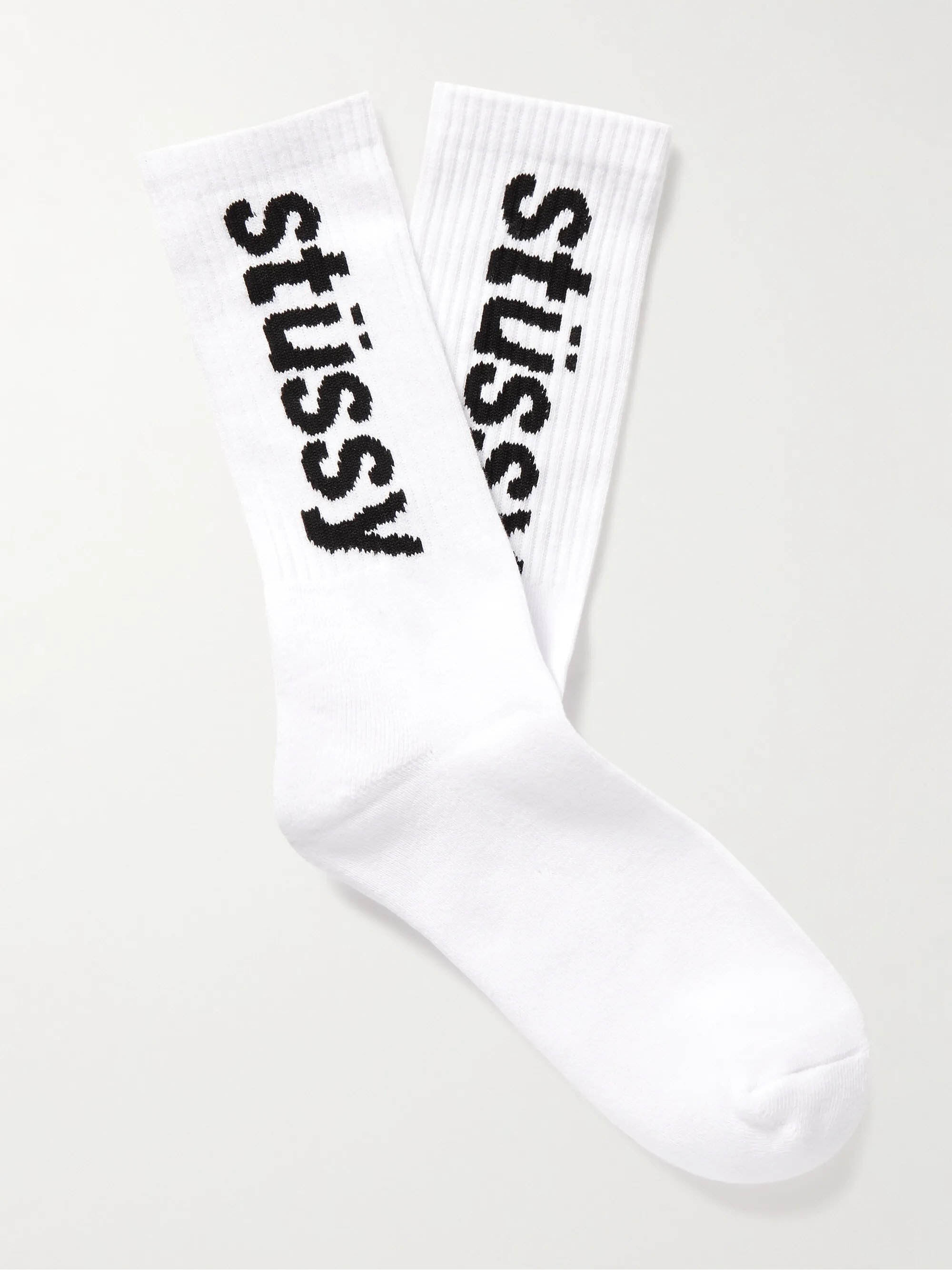 STÜSSY黑色logo白襪 STÜSSY黑色logo白襪